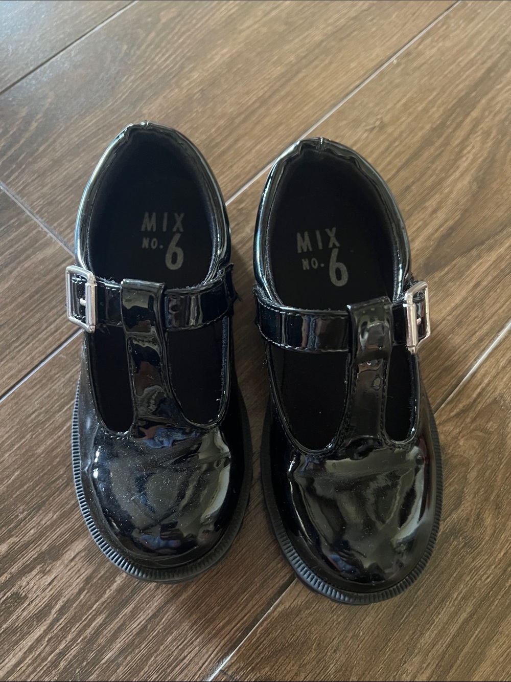 Mix No. 6 Girls Black Patent T-Strap Mary Jane Shoes